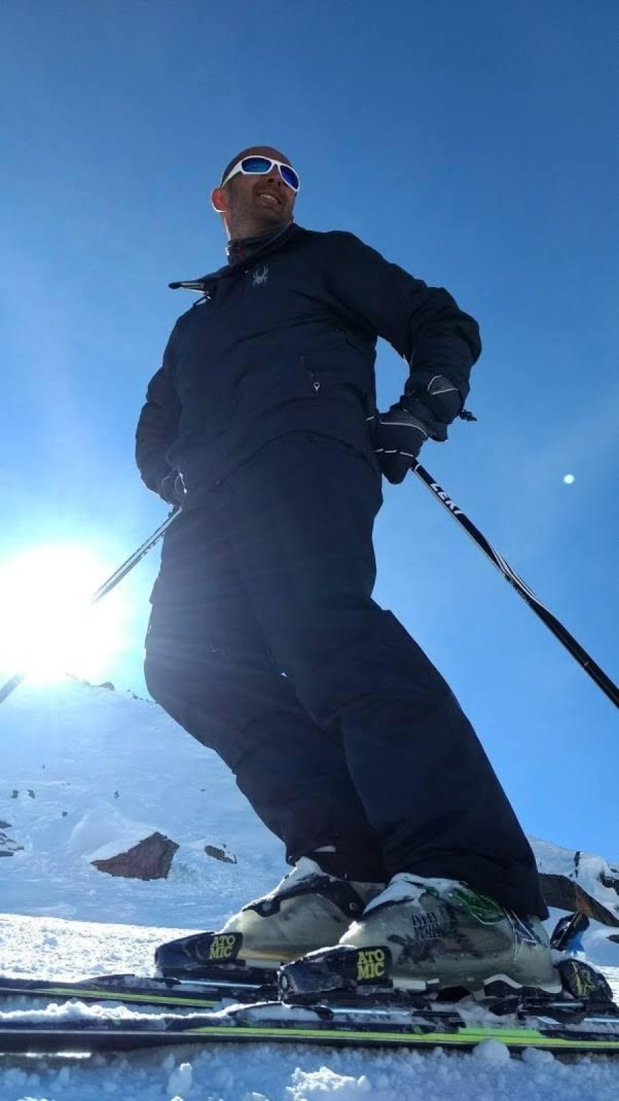 Martin skiing on a sunny slope